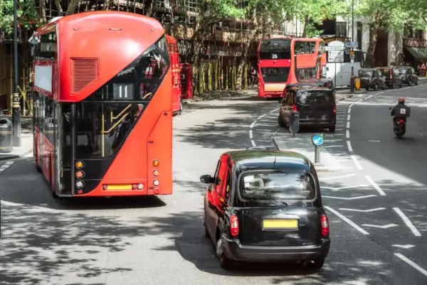 Busy Central London traffic affected by congestion charges