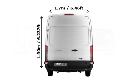 Extra Large Van for all removals in London - Back View Dimension