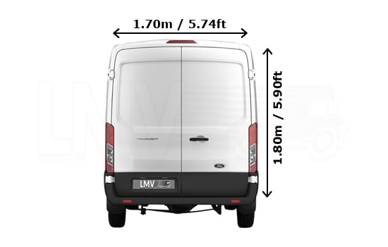 Large Van for all removals in London - Back View Dimension
