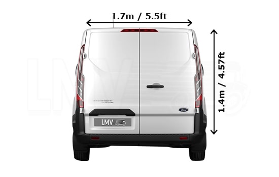Medium Van for all removals in London - Back View Dimension