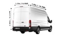 Extra Large Van for all removals in London - Back View Dimension Thumbnail