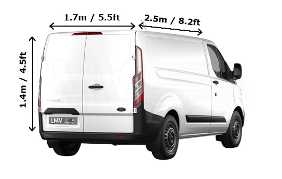 Medium Van for all removals in London - Back View Dimension