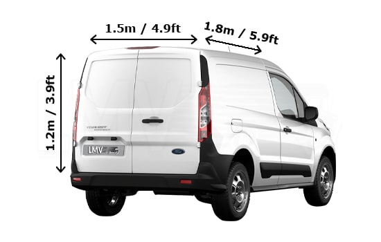 Small Van for all removals in London - Back View Dimension