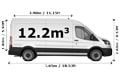 Large Van for all removals in London - Side View Dimension Thumbnail